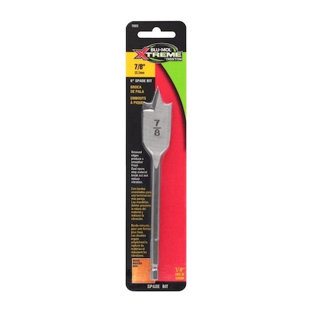 Blu-Mol Xtreme Blu-Mol Xtreme 7/8 in. X 6 in. L Carbon Steel Spade Bit Hex Shank 1 pk E0217022